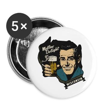 Vintage Wisconsin Tourist Fun - Buttons large 2.2'' (5-pack) - white