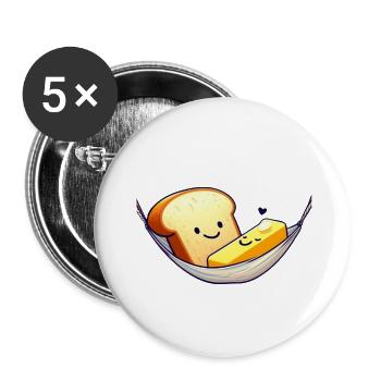 Bread and Butter Buddies - Buttons large 2.2'' (5-pack) - white