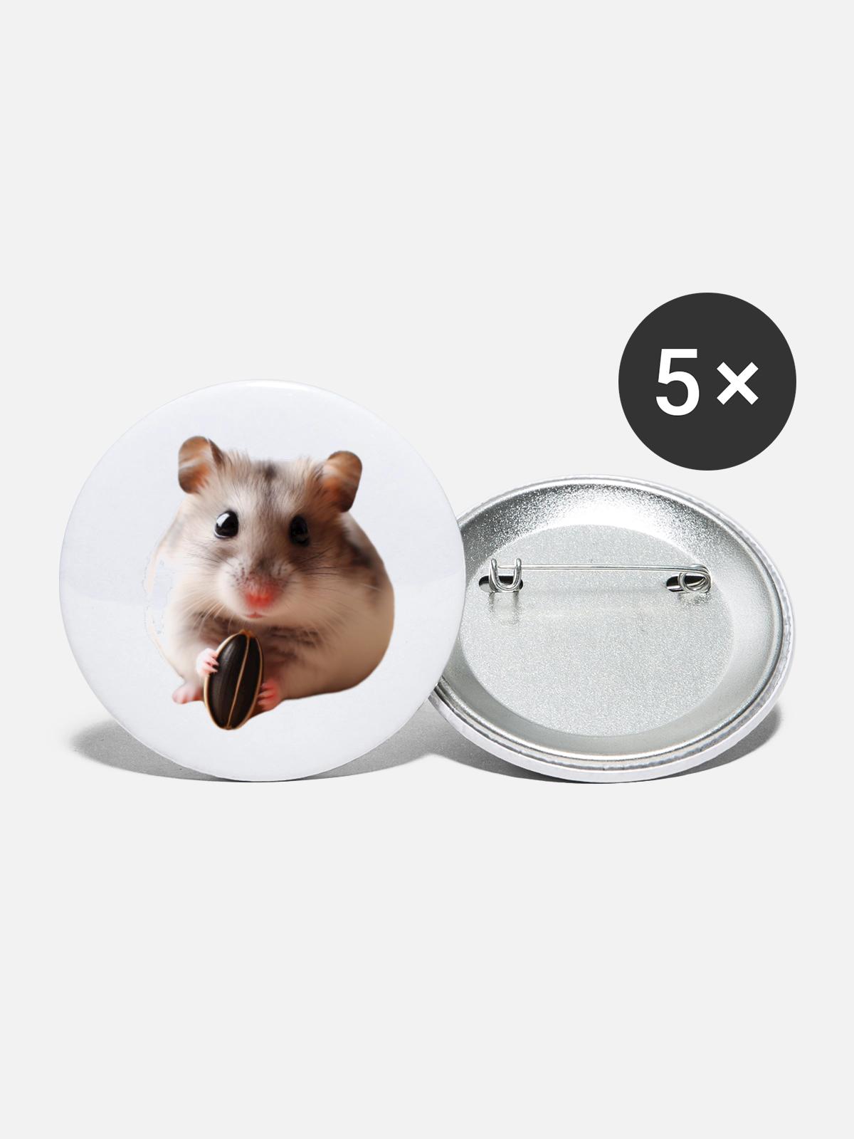 Seeds & Hamsters - Buttons large 2.2'' (5-pack) - white