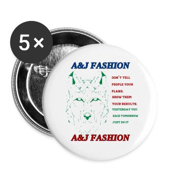 a&j fashoin design cat face - Buttons large 2.2'' (5-pack) - white
