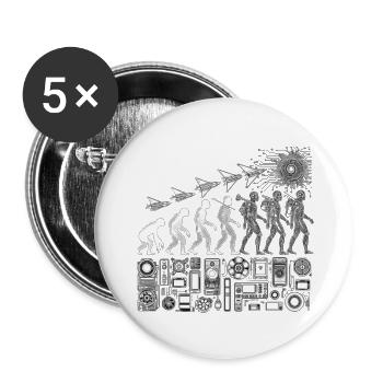 Tech Evolution: Futuristic Black & White Outlines - Buttons large 2.2'' (5-pack) - white