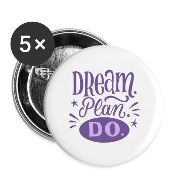 dream plan do - Buttons large 2.2'' (5-pack) - white