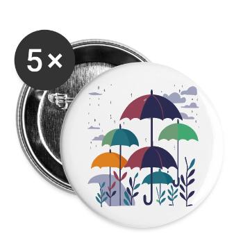 "Umbrellas" Illustration Graphic Art Design - Buttons large 2.2'' (5-pack) - white