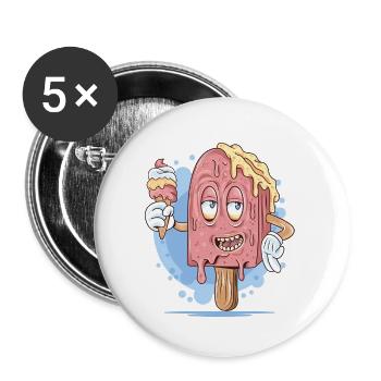 Ice cream - Buttons large 2.2'' (5-pack) - white
