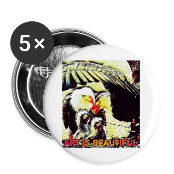 ART IS BEAUTIFUL - Buttons large 2.2'' (5-pack) - white