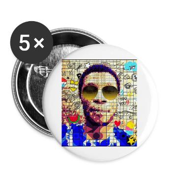 THE DESIGNER'S MOSAIC EXPRESSION - Buttons large 2.2'' (5-pack) - white