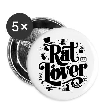 Rat lover for rat lovers - Buttons large 2.2'' (5-pack) - white
