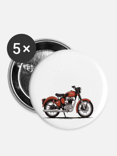 royal enfield bike - Buttons large 2.2'' (5-pack) - white