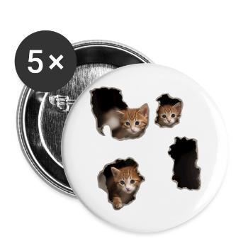 Torn Cloth Cracked Wall Lover - Buttons large 2.2'' (5-pack) - white