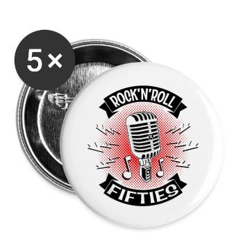Sock Hop Clothing Vintage Rockabilly - Buttons large 2.2'' (5-pack) - white