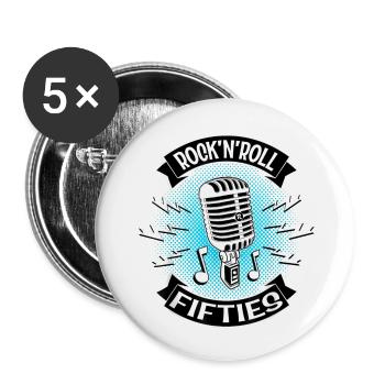 Sock Hop Clothing Vintage Rockabilly - Buttons large 2.2'' (5-pack) - white