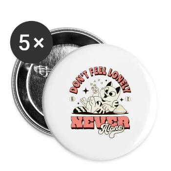 DON'T FEEL LONELY - Buttons large 2.2'' (5-pack) - white