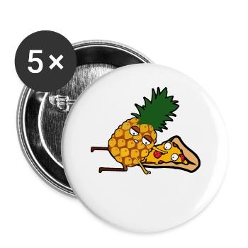 Pineapple Pizza Shirt Shhh No One Has To Know - Buttons large 2.2'' (5-pack) - white