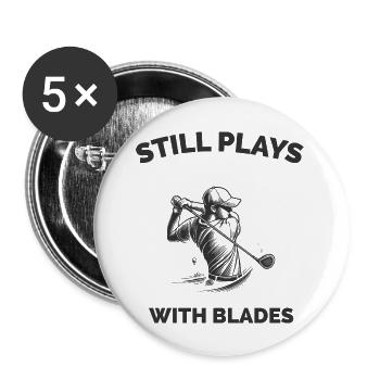 Still Plays With Blades V4 - Buttons large 2.2'' (5-pack) - white