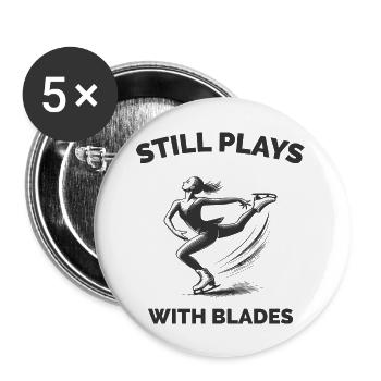Still Plays With Blades V2 - Buttons large 2.2'' (5-pack) - white