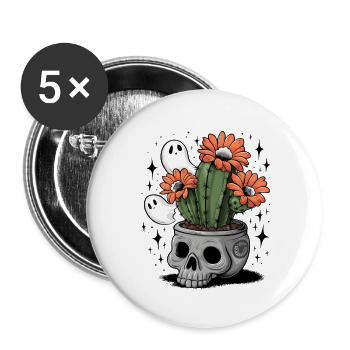 A lively cactus with brilliant orange flowers - Buttons large 2.2'' (5-pack) - white