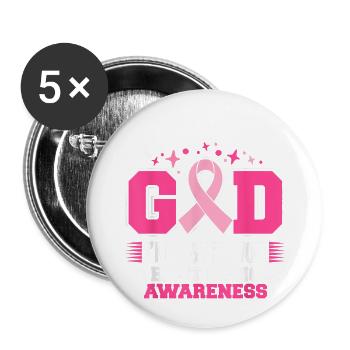 By The Grace God I m A Survivor Breast Cancer Surv - Buttons large 2.2'' (5-pack) - white