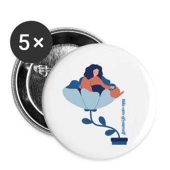 Take care of yourself as you take care of others - Buttons large 2.2'' (5-pack) - white