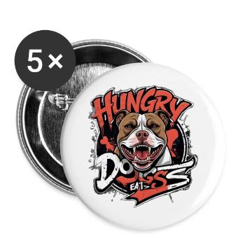 Hungry Dogs Eat - Buttons large 2.2'' (5-pack) - white