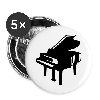 Grand Piano Silhouette Instrument Classical Music - Buttons large 2.2'' (5-pack) - white