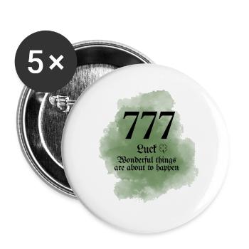 777 Luck Guardian Angel Number Manifestation - Buttons large 2.2'' (5-pack) - white