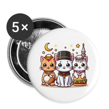 Religious Cat - Buttons large 2.2'' (5-pack) - white
