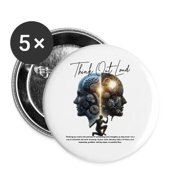 Think Out Loud - Buttons large 2.2'' (5-pack) - white