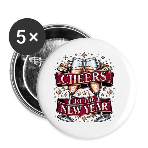 New Year's Champagne T-Shirt - Buttons large 2.2'' (5-pack)