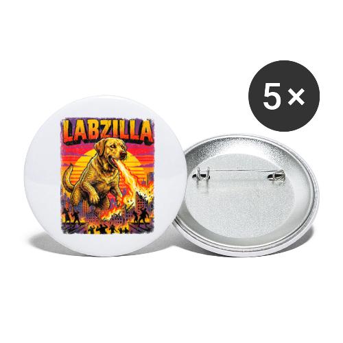 Labzilla Giant Yellow Labrador Monster Tee - Buttons large 2.2'' (5-pack)