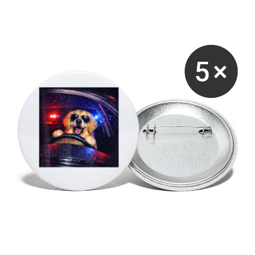 Funny Police Golden Retriever Meme Tee - Buttons large 2.2'' (5-pack)
