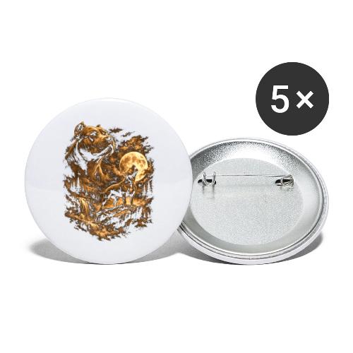 Pit Bull Howling Moon Fantasy Forest Tee - Buttons large 2.2'' (5-pack)