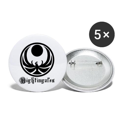 Nightingales Black - Buttons large 2.2'' (5-pack)