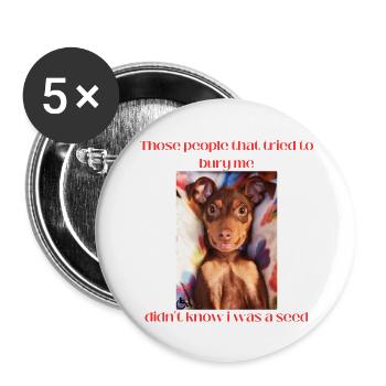 smiling separated red - Buttons large 2.2'' (5-pack) - white