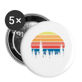 Retro Vintage Pine Trees - Buttons large 2.2'' (5-pack) - white