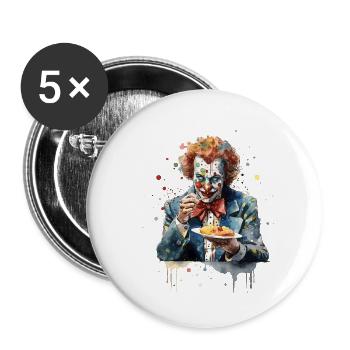 Scary Clown Logo Art - Buttons large 2.2'' (5-pack) - white