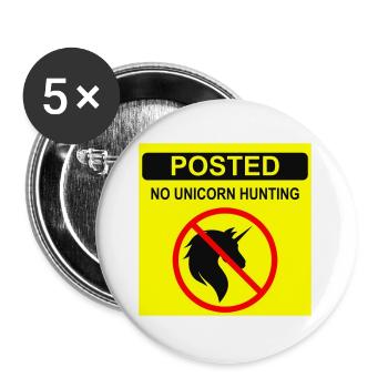 Posted Unicorn Hunting 3color - Buttons large 2.2'' (5-pack) - white