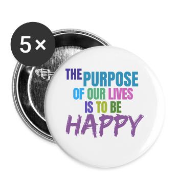 happiness - Buttons large 2.2'' (5-pack) - white
