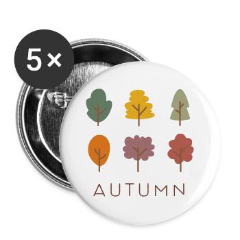 Minimalist Colorful Autumn Trees - Buttons large 2.2'' (5-pack) - white