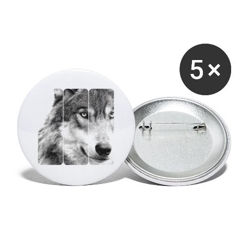 Wolf Face Triptych: Silent Alpha - Buttons large 2.2'' (5-pack)