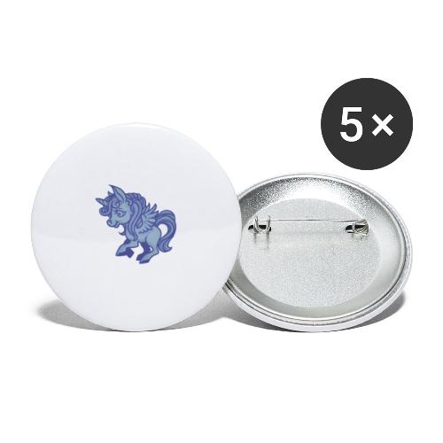 Little blue unicorn - Buttons large 2.2'' (5-pack)