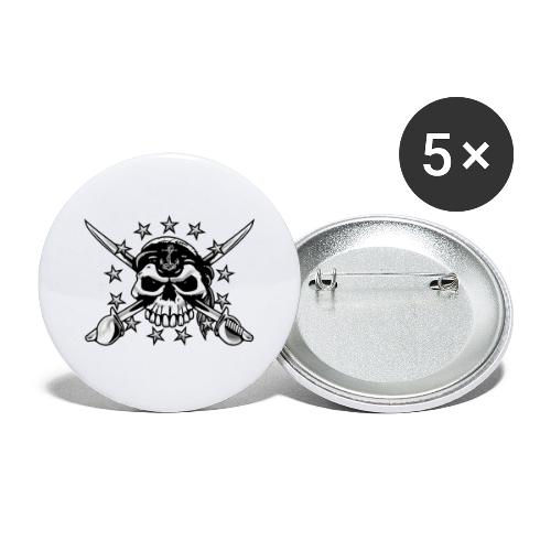 Old Salt Sailor Skull with Cutlasses and 13 Stars - Buttons large 2.2'' (5-pack)
