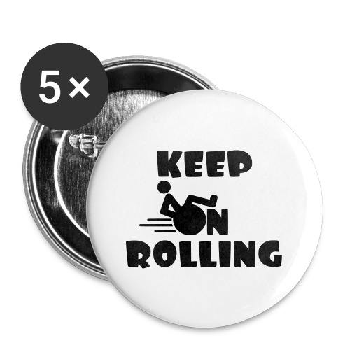 Keep on rolling with your wheelchair * - Buttons large 2.2'' (5-pack)
