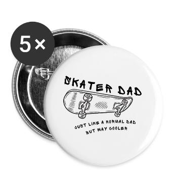 SKATER DAD AND FATHER SKATER GIFT FOR SKATEBOARDER - Buttons large 2.2'' (5-pack) - white