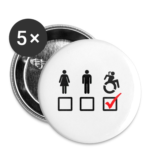 Female wheelchair user, check! - Buttons large 2.2'' (5-pack)