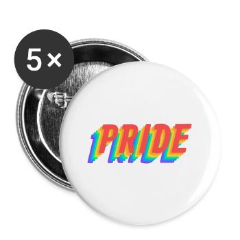Pride LGBT Queer Sticker - Buttons large 2.2'' (5-pack) - white