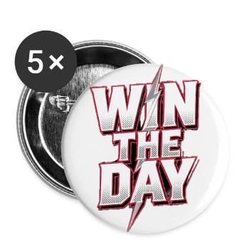 Motivational Lightning Bolt T-Shirt - Buttons large 2.2'' (5-pack) - white