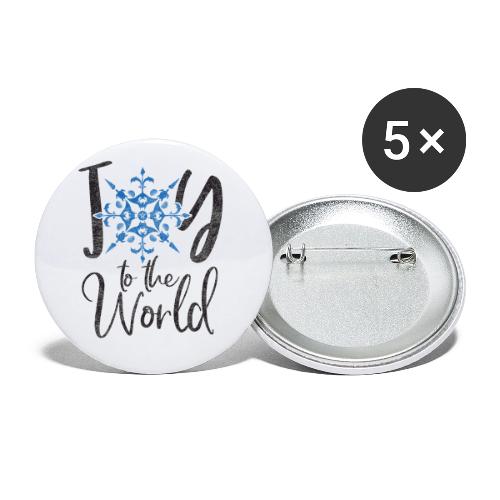 Joy to the World with a Snowflake | v - Buttons large 2.2'' (5-pack)