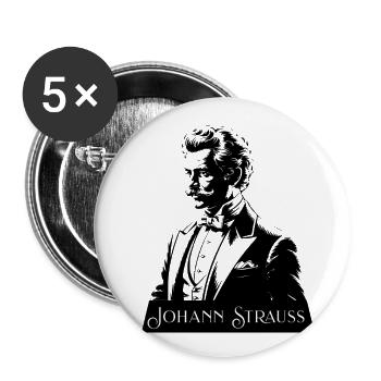 Johann Strauss Portrait Composer Classical Music - Buttons large 2.2'' (5-pack) - white