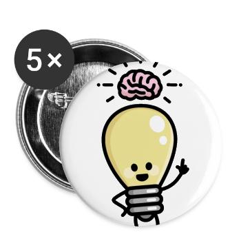 Idea creative genius light bulb brains creativity - Buttons large 2.2'' (5-pack) - white