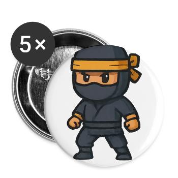Kawaii Ninja Character Illustration - Buttons large 2.2'' (5-pack) - white